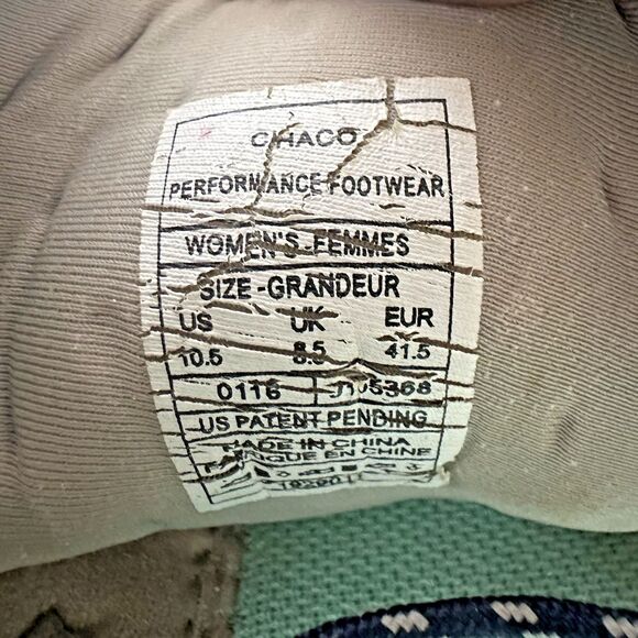 Chaco Womens Trail Shoes 10.5 Gray Teal Mesh Hiking Sneakers Adventure Outdoor‎ - Picture 11 of 16